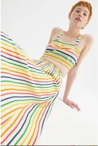 COMPANIA FANTASTICA SKIRT MULTI STRIPE SIZE S BNWOT - Picture 1 of 17