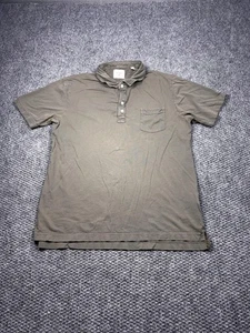Billy Reid Shirt Mens 2XL Gray Short Sleeve Polo Henley Collar Pocket Casual - Picture 1 of 7