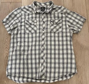 Lucky Brand • Mens Western Style Pearl Snap Short Sleeve Plaid Shirt • XL - Picture 1 of 5