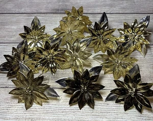 12er Set Department 56 Serviettenringe Weihnachtsstern gold silberfarben Weihnachten 4x3" - Bild 1 von 6