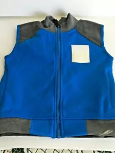 DKNY Youth Kids size 4 Unisex  Blue Gray Front Zip Sleeveless Vest side Pockets - Picture 1 of 6