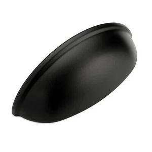 3 Inch Drawer Pulls Matte Black Cup Pulls Kitchen Cabinet Handles Hardware fo... - Picture 1 of 8
