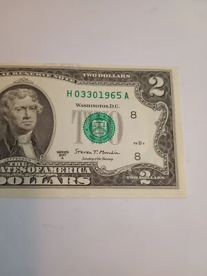 🎉2017A $2 HST LOUIS BEP H-A BLOCK TRUE BIRTHDAY NOTE MARCH 30 1965 (H03301965A) - Image 1 of 4