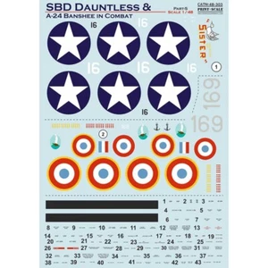 Calcomanías SBD Dauntless y A-24 Banshee en combate parte 5 escala de impresión 1:48 48-303 - Imagen 1 de 2