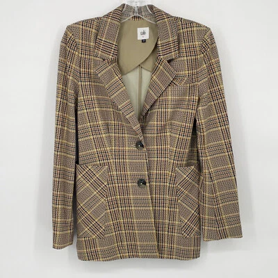 Blazer Cabi 3548 Past Times tamanho 4 xadrez jaqueta Houndstooth carreira negócios - Imagem 1 de 4