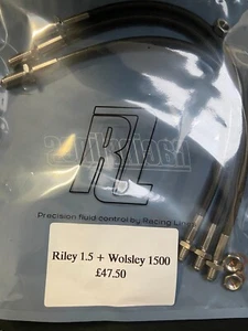 Kit completo de manguera de freno trenzada de acero inoxidable - Riley 1.5 & Wolsley 1500 - Imagen 1 de 1