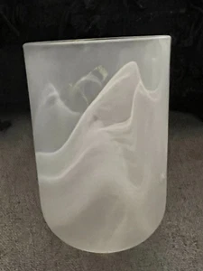 Vintage Milchglas Kunstglas weiß Wirbelmuster Wandleuchte Lampenschirm Ersatz - Bild 1 von 6