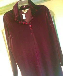 NWT size L Coldwater Velvet Holiday Burgundy Tunic Turtleneck Dressy Lounge Top - Picture 1 of 7