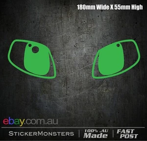 TOOTHLESS Eyes Sticker decal 180mmW Movie Lime green Car Van Laptop. - Picture 1 of 6