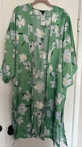 Ann Taylor Women’s Green Floral Duster Kimono M/L NWT - Picture 1 of 6