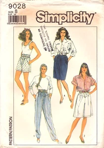 SIMPLICITY Pattern 9028 -Misses' Shorts, Pants, Skirt And Walking Shorts, Size 8 - Picture 1 of 4