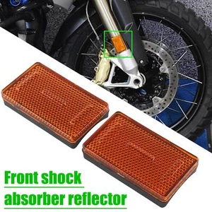 2×Amber Front Fork Red Reflectors Universal For Motorcycle ATV ABS Plastic - Picture 1 of 10