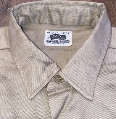 Camisa Uniforme de Trabajo Vintage Años 60 Para Hombres Piscina de Sherman Ropa de Trabajo Abotonada Pequeña Foto 1 de 4