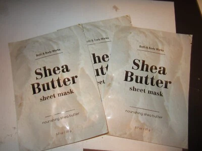 LOT OF 3 Bath & Body Works Shea Butter Sheet Masks NIP - Image 1 of 2