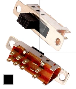 SCHIEBESCHALTER FÜR TRANSISTOR RADIO,ANALOG SYNTHESIZER,PHONO,TONBAND 24x13x6 mm - Bild 1 von 11