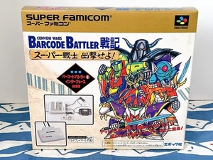 Barcode Battler Senki + Interface Super Famicom SFC Japan Unused Open Box Rare - Picture 1 of 7