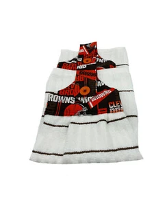 Cleveland Football Geschirrtuch zum Aufhängen braun, orange, weiß Knopfverschluss - Bild 1 von 4