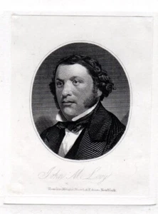 American BNC 'John M. Levy' Portrait Proof India on Card Intaglio 1800s - Picture 1 of 3