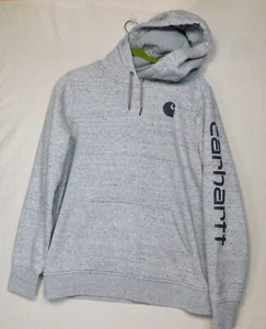 Carhartt sweatshirt Hoodie Youth Size L 12-14 Relaxed Fit - Heather grey - Picture 1 of 11