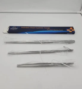 Stainless Steel Tweezer Tongs Cooking 3pk 13" 10" & 7" New - Picture 1 of 4