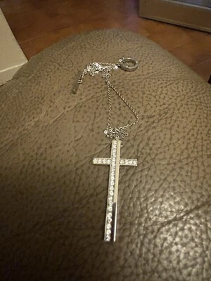 Lotto Catene Collana Catena Acciaio Zirconi  Croce Cuore Chiave Lucchetto - Immagine 1 di 4