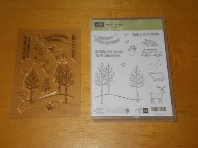 Stampin'Up! БЕЛЫЙ Рождество фотополимер набор марок новый - Изображение 1 из 2