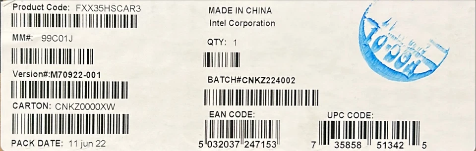 Herramienta Intel FXX35HSCAR3 3,5 pulgadas menos intercambio en caliente portador de unidad NUEVA CAJA MARRÓN Foto 1 de 1
