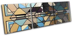 Industrial Geometric Office Abstract TREBLE CANVAS WALL ART Picture Print - Picture 1 of 1