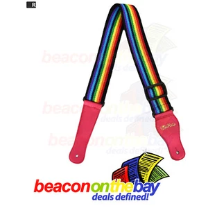 Guitar Strap Rainbow Adjustable Long Anti Slip Thick Exquisite Cotton Weave - Picture 1 of 5