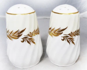 GOLDEN SYMPHONY H4919 by Minton Salt & Pepper Shaker Set NEW NEVER USED England - Picture 1 of 6