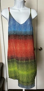 CHARLIE JADE WOMEN'S SP MULTI-COLOR DOT V NECK RACERBACK DRESS SPAGHETTI STRAPS - Picture 1 of 10
