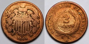 1864  Two Cent Piece - Picture 1 of 1