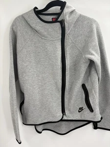 Nike Tech Cape Full Zip up asymmetric Hoodie gray Sweatshirt Women's Size Small - Picture 1 of 18