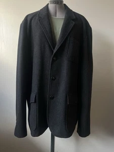 Bloomingdale's Men's Grey Hopsack Chore Wool Jacket Size XXL - Picture 1 of 8