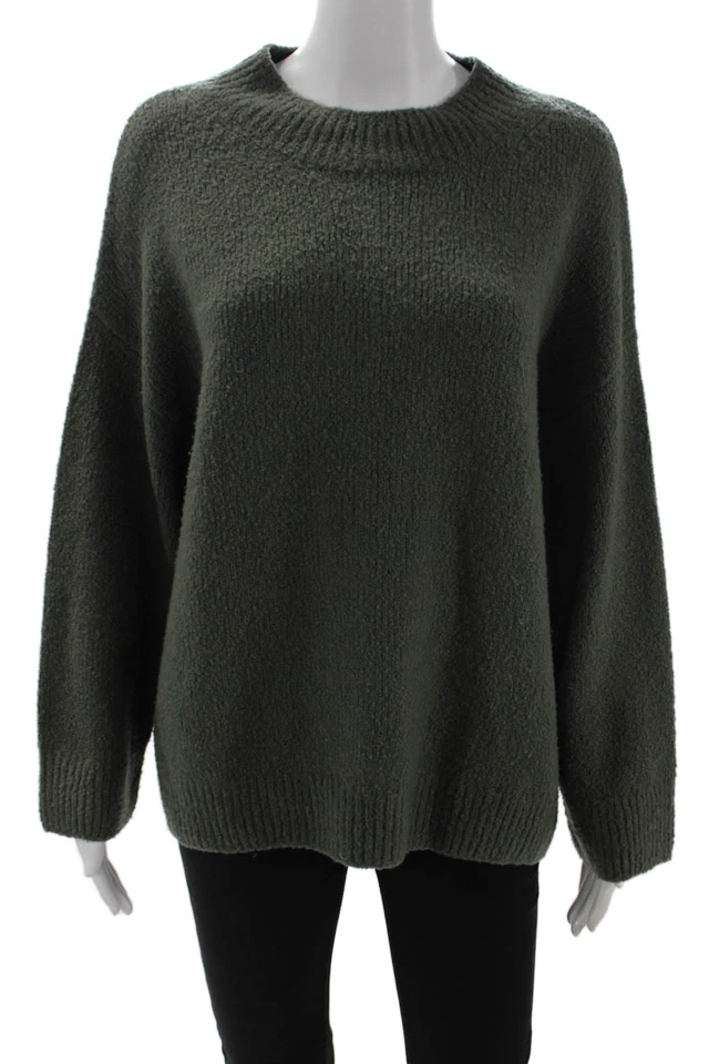 Suéter Pullover Vince Unisex Verde Ejército Cuello Redondo Mezcla Lana Talla S Foto 1 de 4