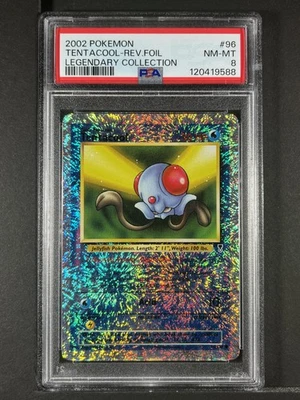 Tentacool Reverse Foil #96 2002 Pokemon Legendary Collection PSA 8 250001 - Image 1 of 2