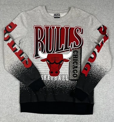 Sudadera Chicago Bulls Para Hombre Gris Medio NBA Baloncesto Cuello Redondo Pullover Foto 1 de 4