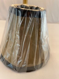 Black & Gold Tone on Tone Print Clip On Lamp Shade 5" Tall - Picture 1 of 7