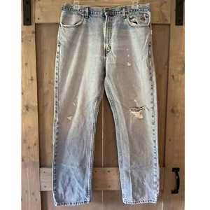 Distressed Harley Davidson Jeans Herren 38x32 Traditional Straight Leg Blau Löcher - Bild 1 von 13