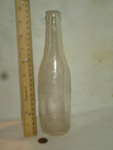 Vintage Glass Pepsi Bottle, Clear Glass with Embossed Letters - Picture 1 of 4