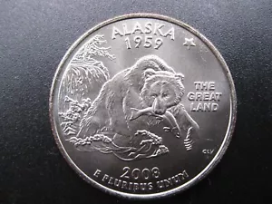 2008 D Alaska Statehood Quarter "Satin" Gem BU! #482428 - Picture 1 of 3