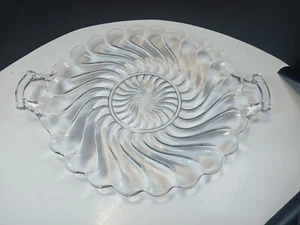 Vintage Fostoria Glass Clear 'Colony' Handled Muffin Tray - Picture 1 of 3