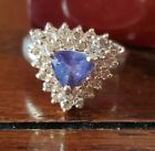 14 Kt Gold, Tanzanite And Diamond Ring Size 8.  Appraised
