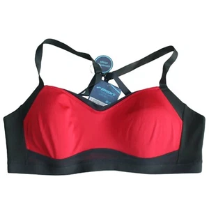 Brooks Moving Comfort Junior Women's Gray/Red Bra - Large (AB Cup)- NWT - Picture 1 of 2