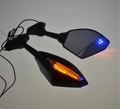 LED Turn Rear View Mirrors For YAMAHA YZF R6 99-05 YZF R6S  R1 98-01 YZF600R — 第 1/4 张图片