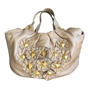 Isabella Fiore Star Stud Angie Bag Beige Bronze Large Leather Bag Gold Studs - Picture 1 of 11