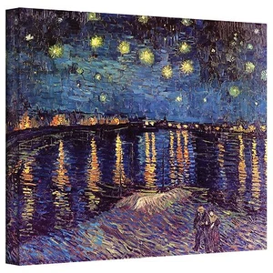 Art Wall Starry Night Over the Rhone by Vincent Van Gogh Gallery Wrapped Canvas - Picture 1 of 1
