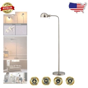 Contemporary Gooseneck Floor Lamp - Adjustable Metal Design with Rotatable Shade - Picture 1 of 9