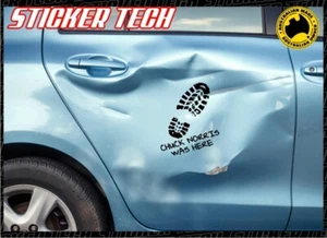 CHUCK NORRIS WAS HERE STICKER DECAL SUIT 4WD 4X4 UTE REPAIR DENT RACE TRACK CAR - Bild 1 von 3