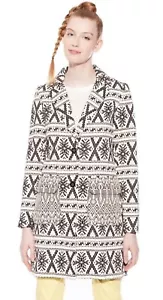 Desigual by L "Asha" woven coat in black/cream size EU46/UK14 - Bild 1 von 13